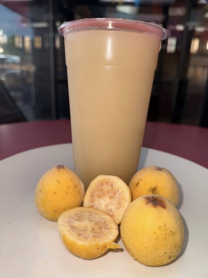 Fresh guava agua fresca with whole guavas